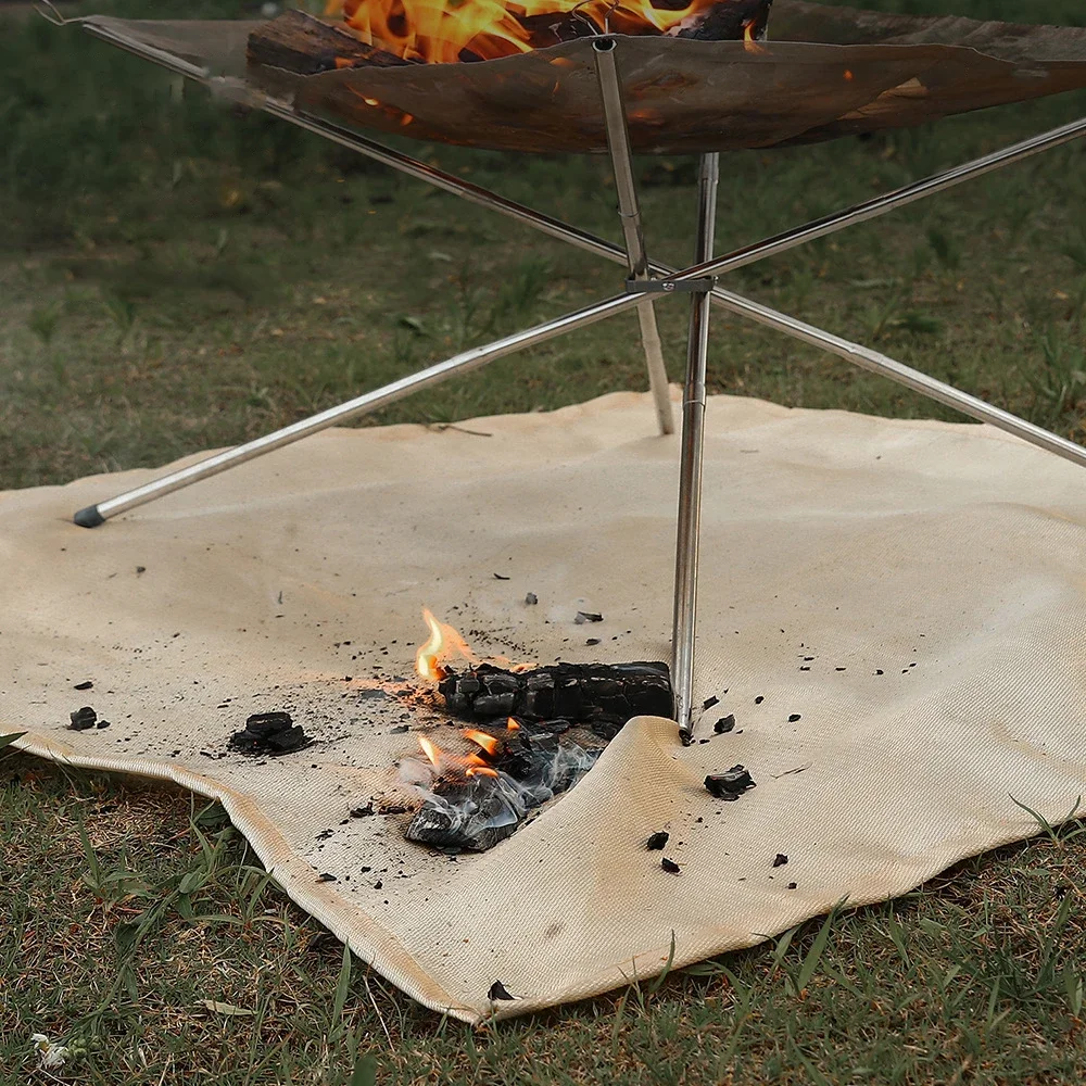 Fire Blanket Kitchen - Outdoor Camping ผ้าทนไฟปิกนิกบาร์บีคิวฉนวนกันความร้อนสารหน่วงไฟสูงอุณหภูมิผ้าห่มไฟเบอร์กลาส Mat