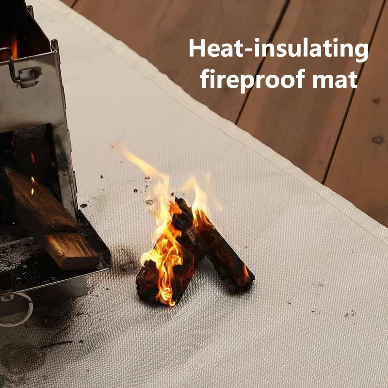 Fire Blanket Kitchen - 1 PC Outdoor Camping ผ้าทนไฟปิกนิกบาร์บีคิวฉนวนกันความร้อนสารหน่วงไฟสูงอุณหภูมิ Fire