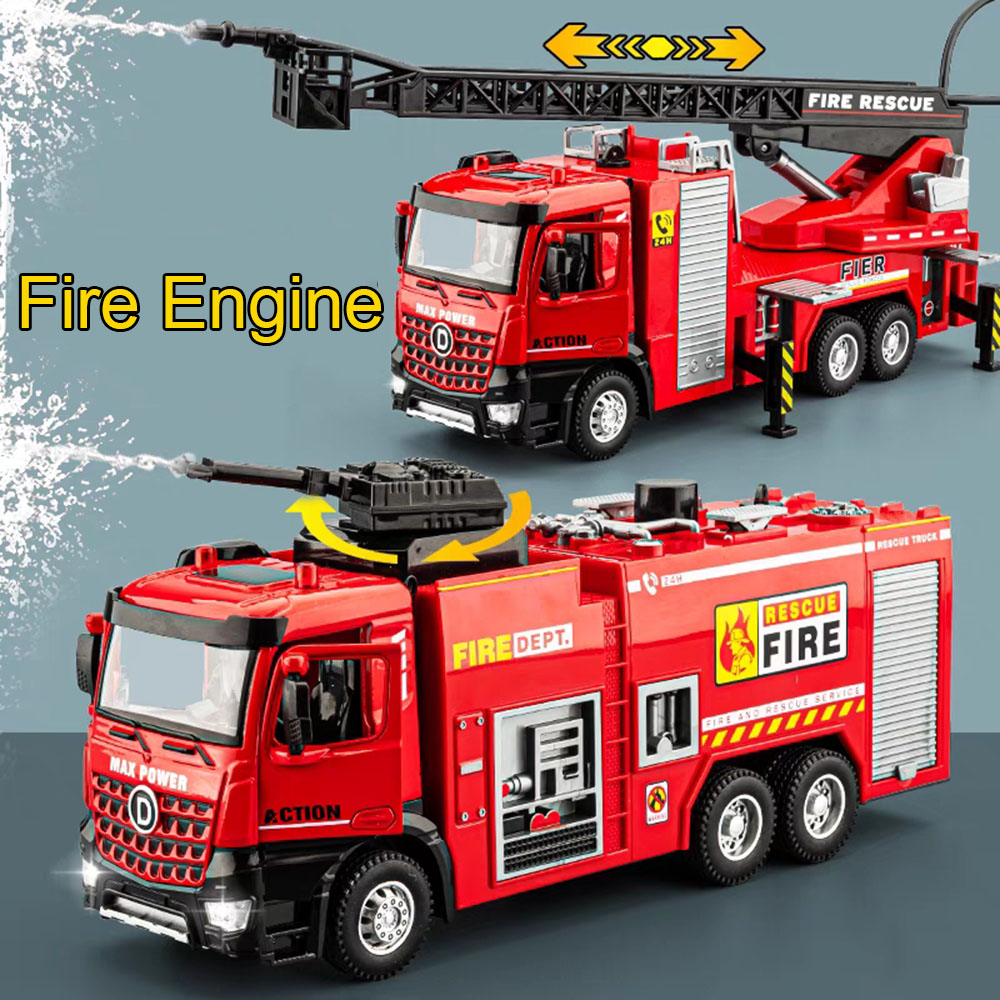 Fire Escape Ladder - 1:32 Scale Fire Engine รุ่นรถยนต์ของเล่นโลหะผสม Diecast