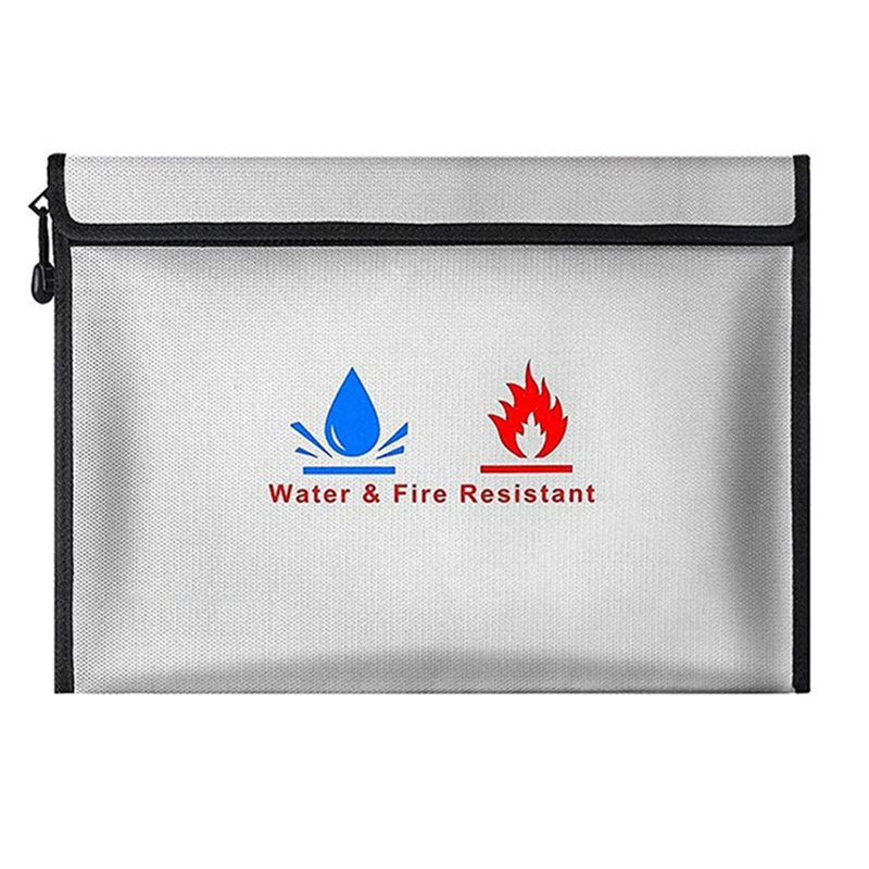 Fire Safe Document - กระเป๋าเก็บเอกสารกันไฟและกันน้ำ N35R, กระเป๋าเก็บเอกสารพร้อมซิปสำหรับเก็บใบรับรอง, เงิน, บัตร, ปลอดภัยจากไฟ