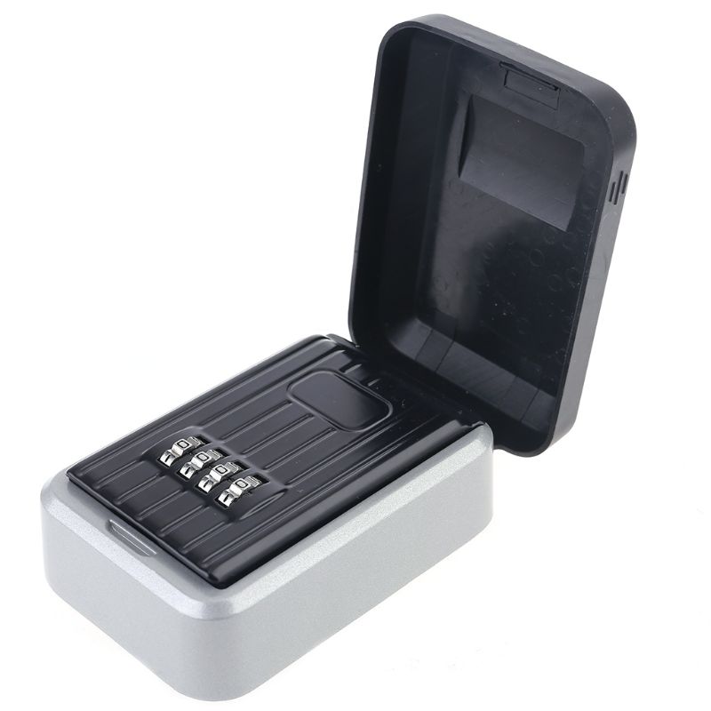 Lockbox Key Secure - 4 Digit รหัสกุญแจล็อคกล่องเก็บกลางแจ้งรหัสผ่านการรักษาความปลอดภัยปุ่มกดกันน้ำกรณี